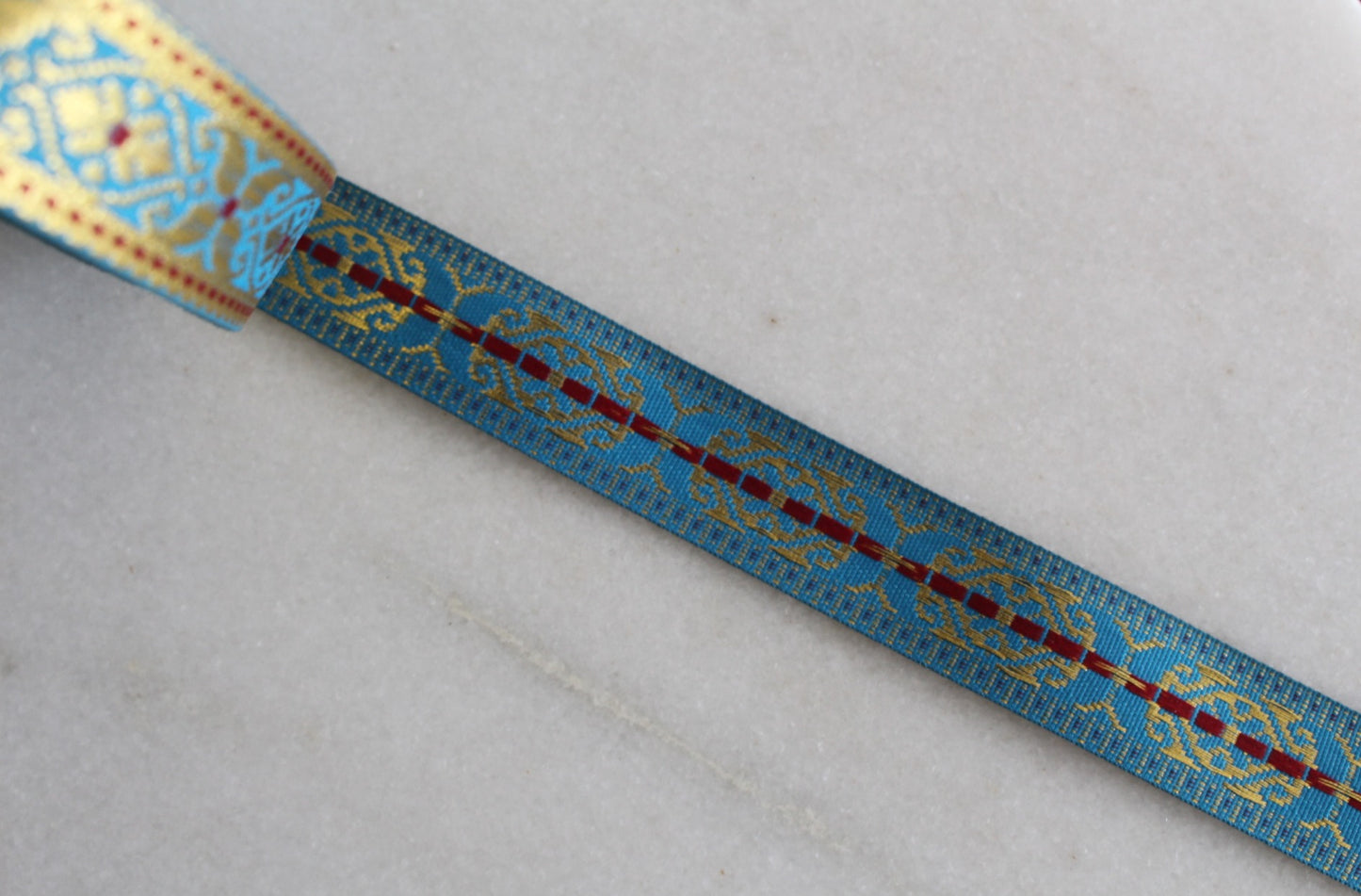 Indian Accent ( Blue × Gold  Geometric pattern - 1 )