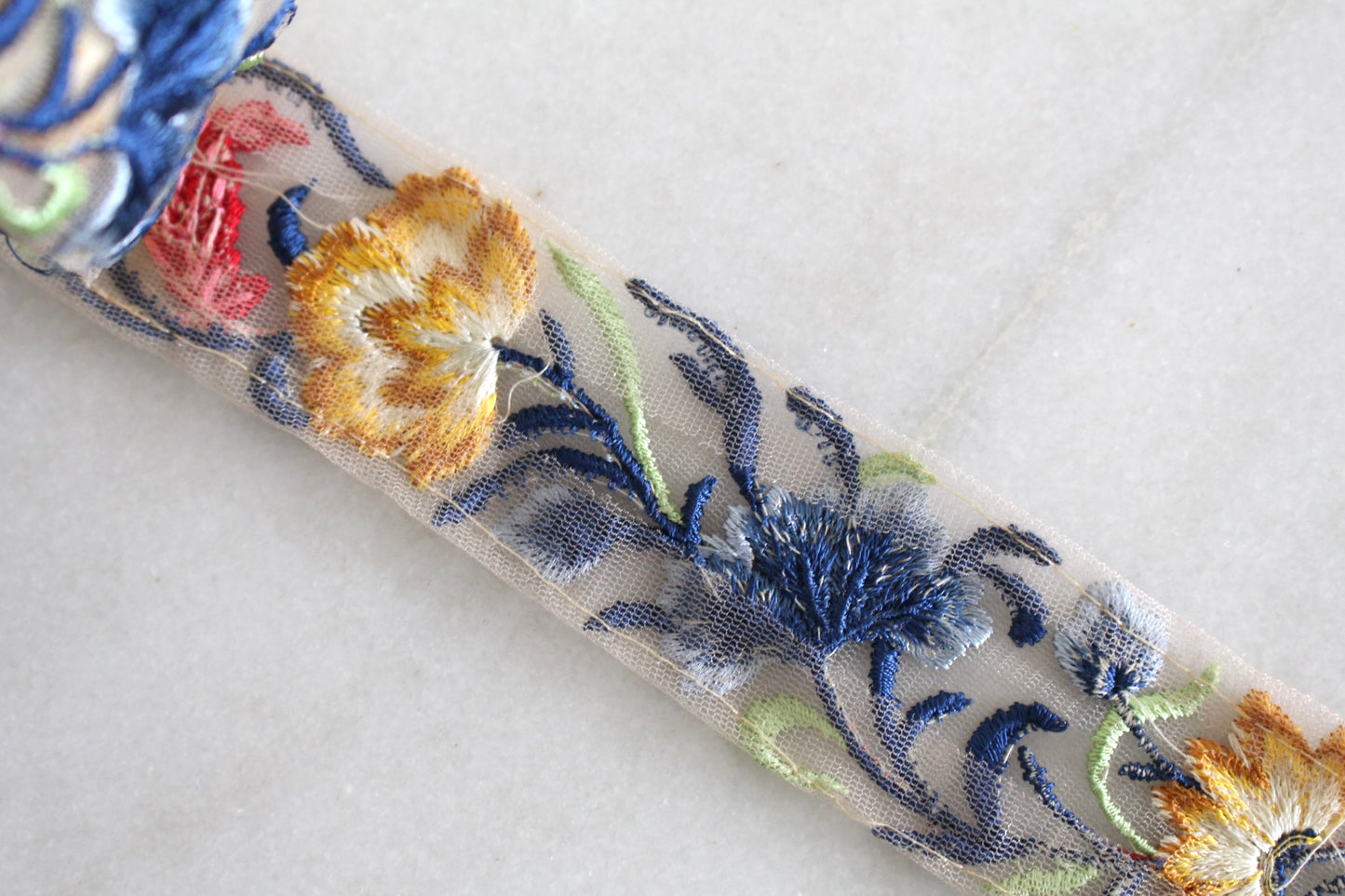 Flower Garden ( Net × Blue Yellow - 32620 )