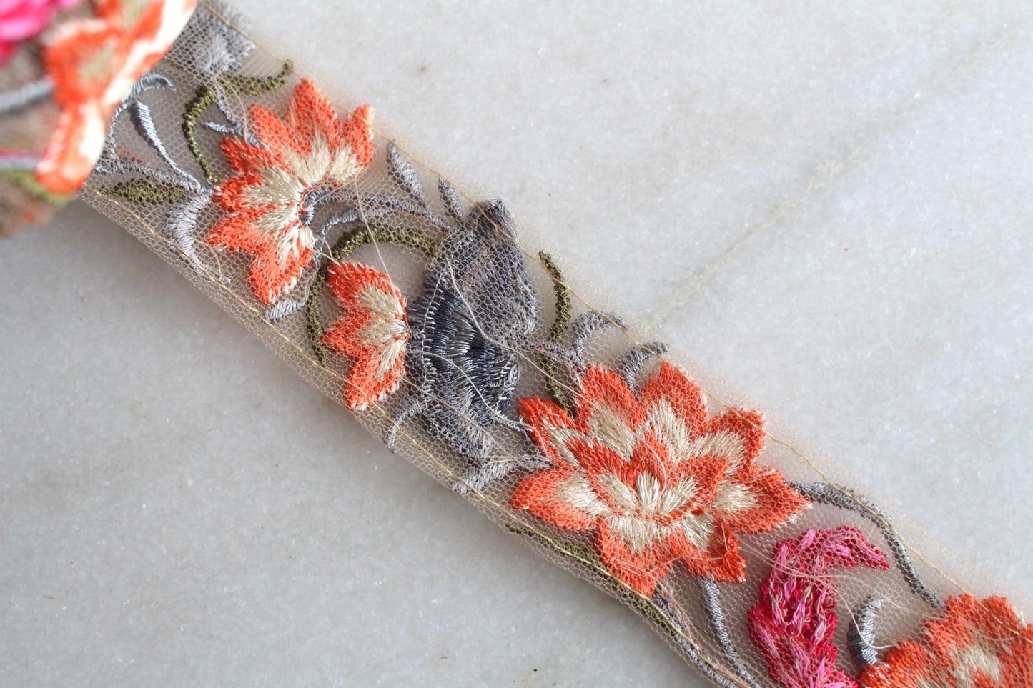 Flower Garden ( Net × Blue Orange Flower - 082524 )