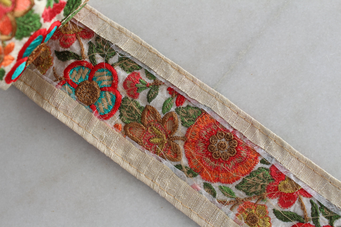 ◆Flower Garden ( White × Orange Blue - 092322 )