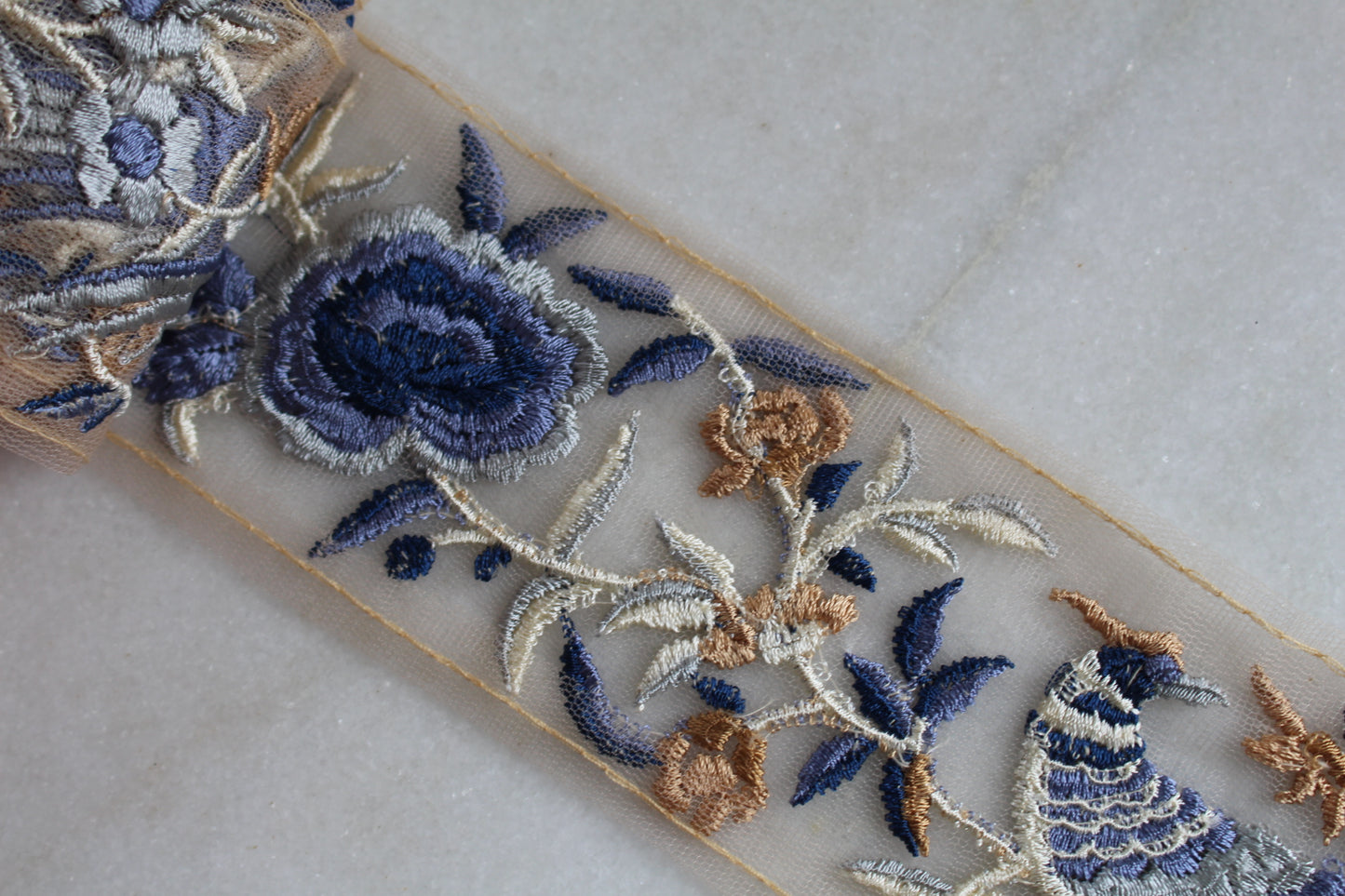 Flower Garden ( Beige × Blue Brown Birds - 224292354)