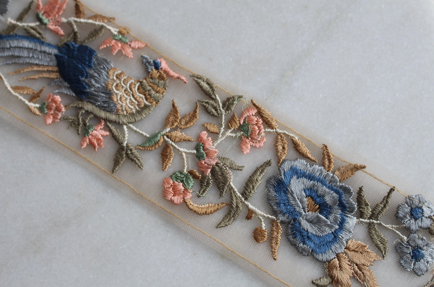 Flower Garden ( Beige × Blue Pink Birds - 224300005 )