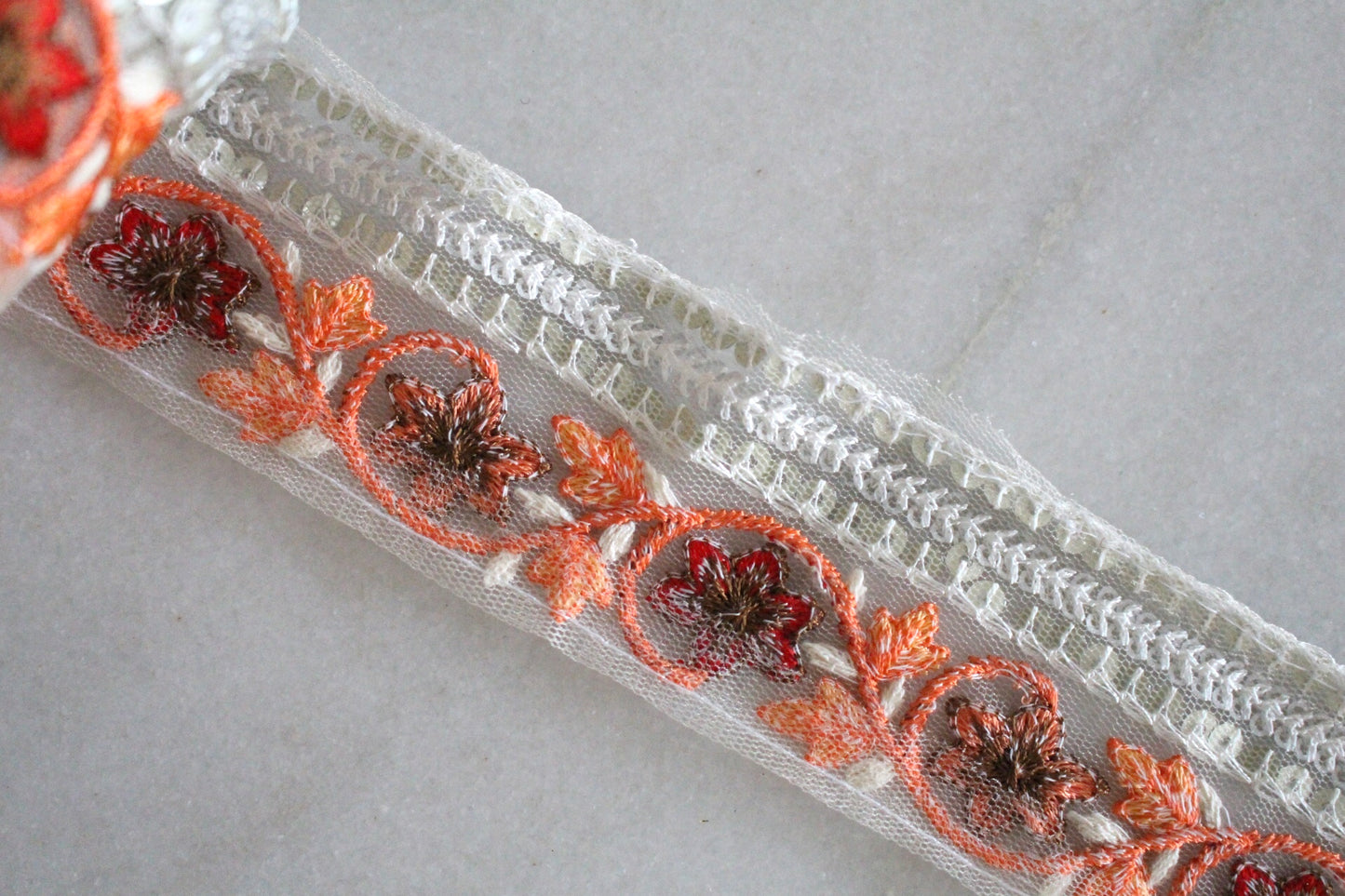 Flower Garden ( Silver × Orange Red - 1 )