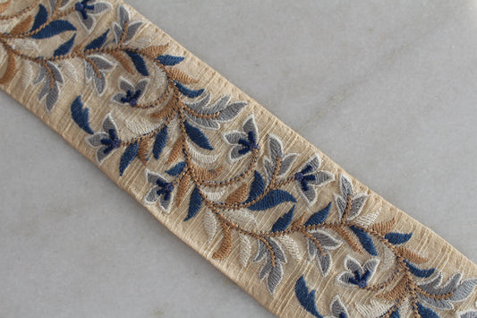 ◆Flower Garden ( Beige × Blue Brown - 2942139 ) (コピー)