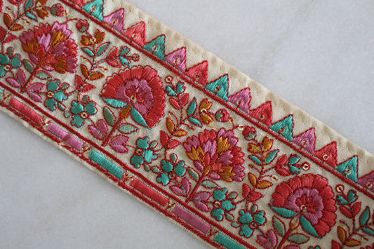 Flower Garden ( Beige × Pink Green -20422 )