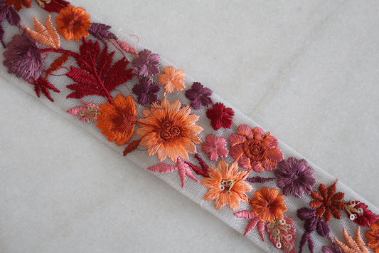 Flower Garden ( Purple Orange Flower - 22319 )