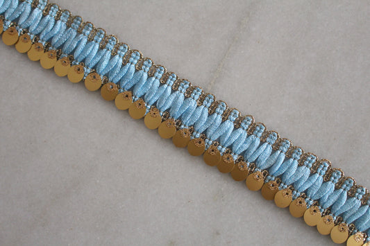 Unique Ribbon ( Gold × Baby Blue - 22347 )