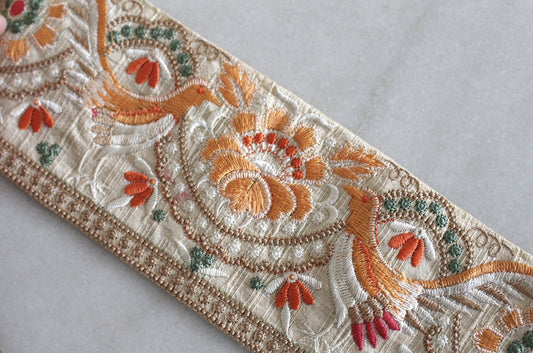 Flower Garden ( Birds White × Orange - 32625 )