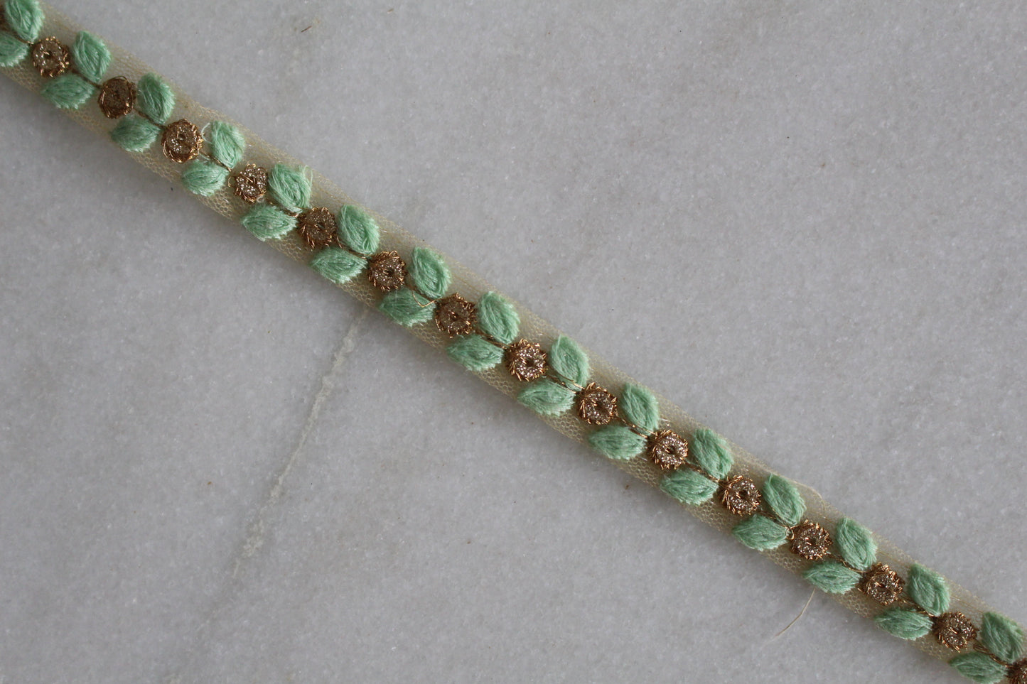 Unique Ribbons ( Mint Green × Gold - 1 )