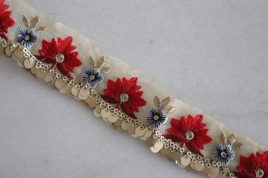 Flower Garden ( Beige × Red× Circle - 2 )