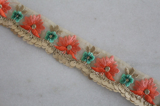 Flower Garden ( Beige × Orange × Circle - 1 )