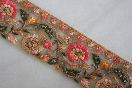 Flower Garden ( Beige× Pink - 1 )