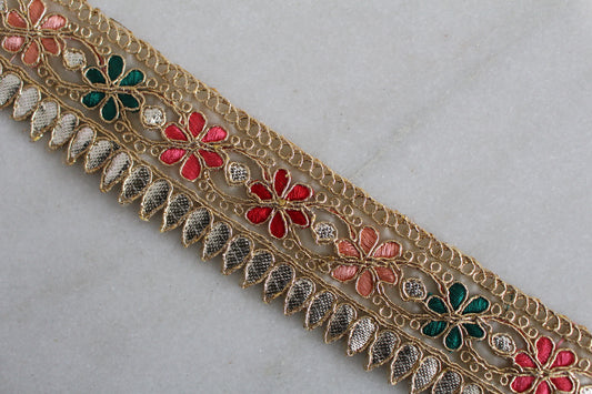 Unique Ribbon ( Gold Base Flower - 1  )