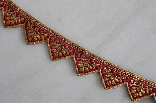 Unique Ribbons ( Zigzag Gold × Red - 1 )