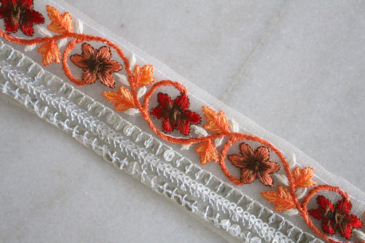 Flower Garden ( Silver × Orange Red - 1 )