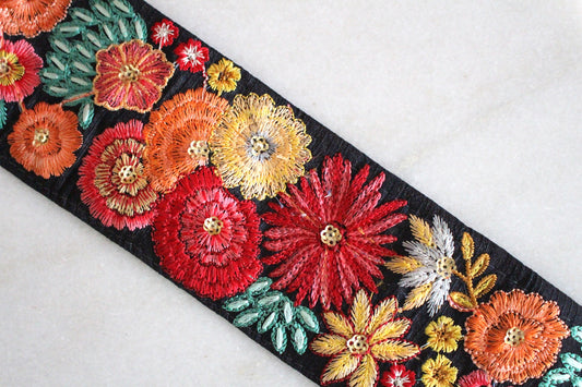 Flower Garden ( Black × Red Pink Flower - 11406 )
